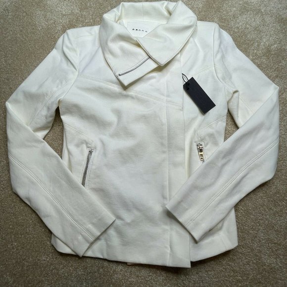 Blank NYC Jackets & Blazers - Blank NYC Jacket Small Womens Casual Zipper Moto White Ladies Casual New Classic